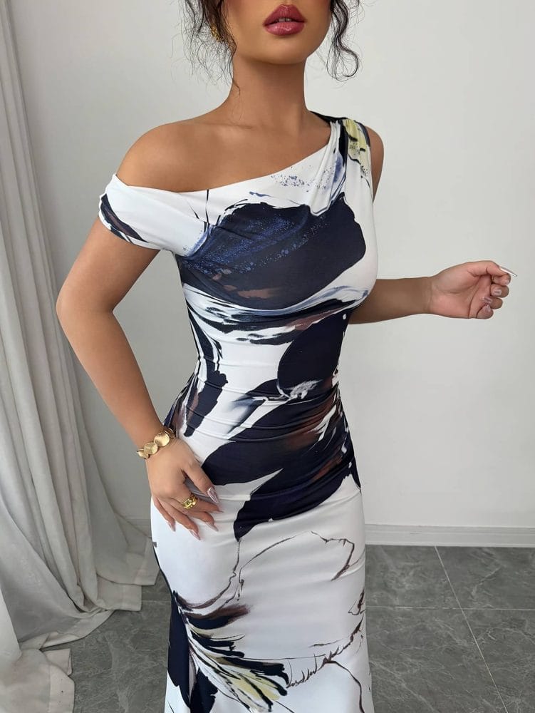 Floral Mermaid Maxi Dress Floral Print