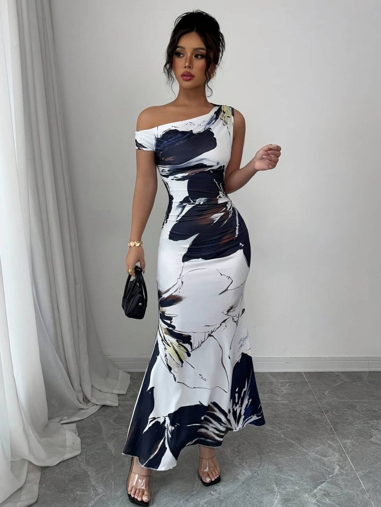 Floral Mermaid Maxi Dress Floral Print