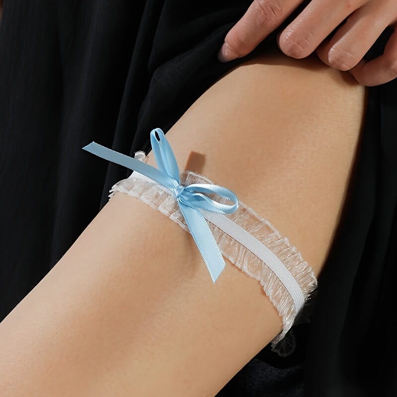 Lace Elastic Strap Leg Ring with a Bow Decoration