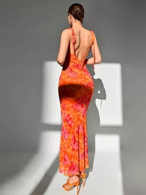 Thin Strap Maxi Dress Formal & Casual Party Gown Elegant Floral