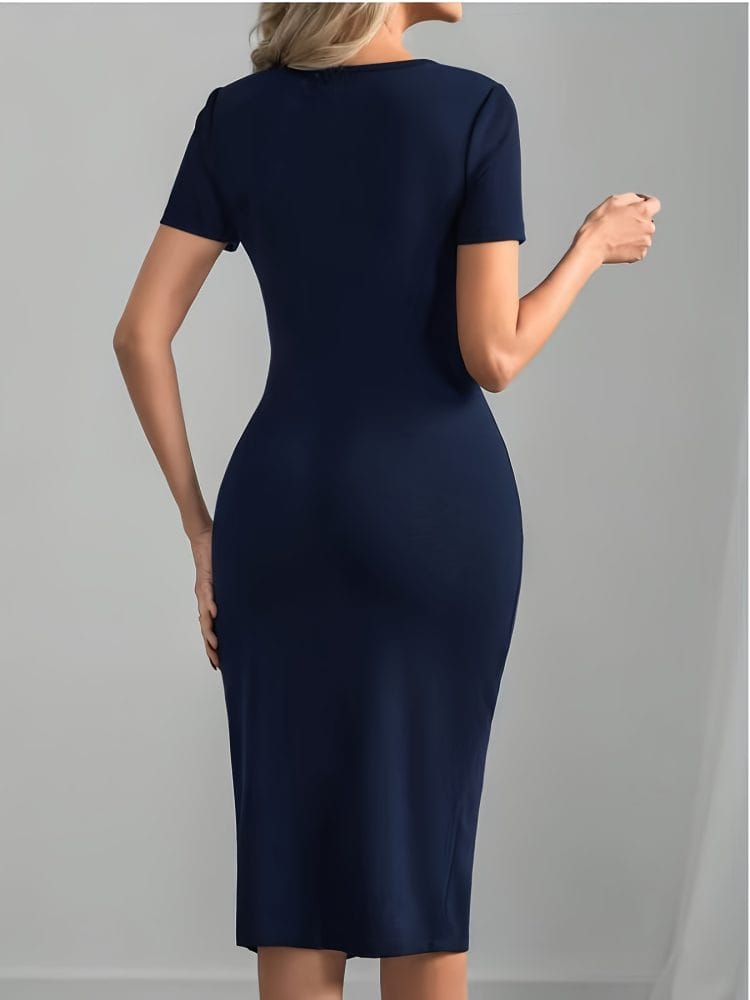 Women Formal & party Midi dress Elegant Navy Blue Bodycon