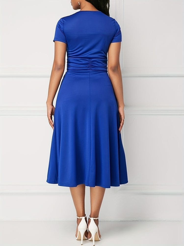 Off‑Shoulder Midi Dress with High‑Waist Silhouette