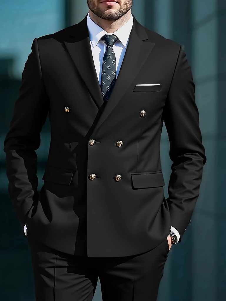 Men 2pcs Business Suit Set Formal also for Wedding Ceremony & Reception Attire