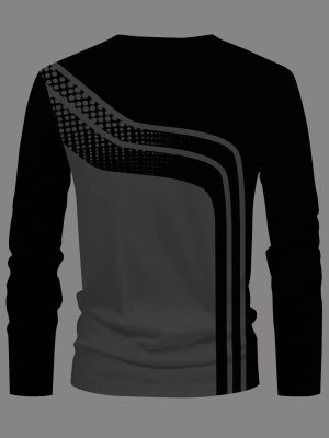 Men Casual Long Sleeve T-Shirt with Unique Print