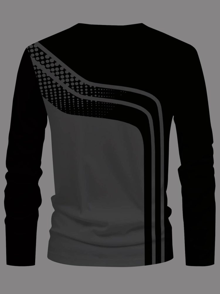 Men Casual Long Sleeve T-Shirt with Unique Print
