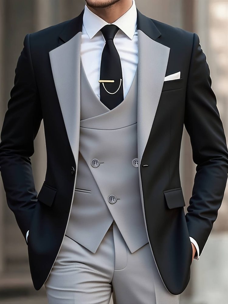 Men Luxury 3pcs Suit Set Classic Suit Vest and Pants