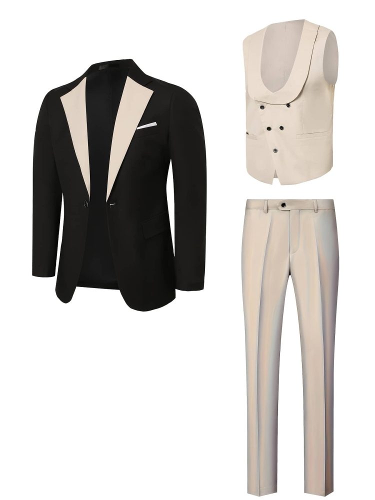 Men Luxury 3pcs Suit Set Classic Suit Vest and Pants