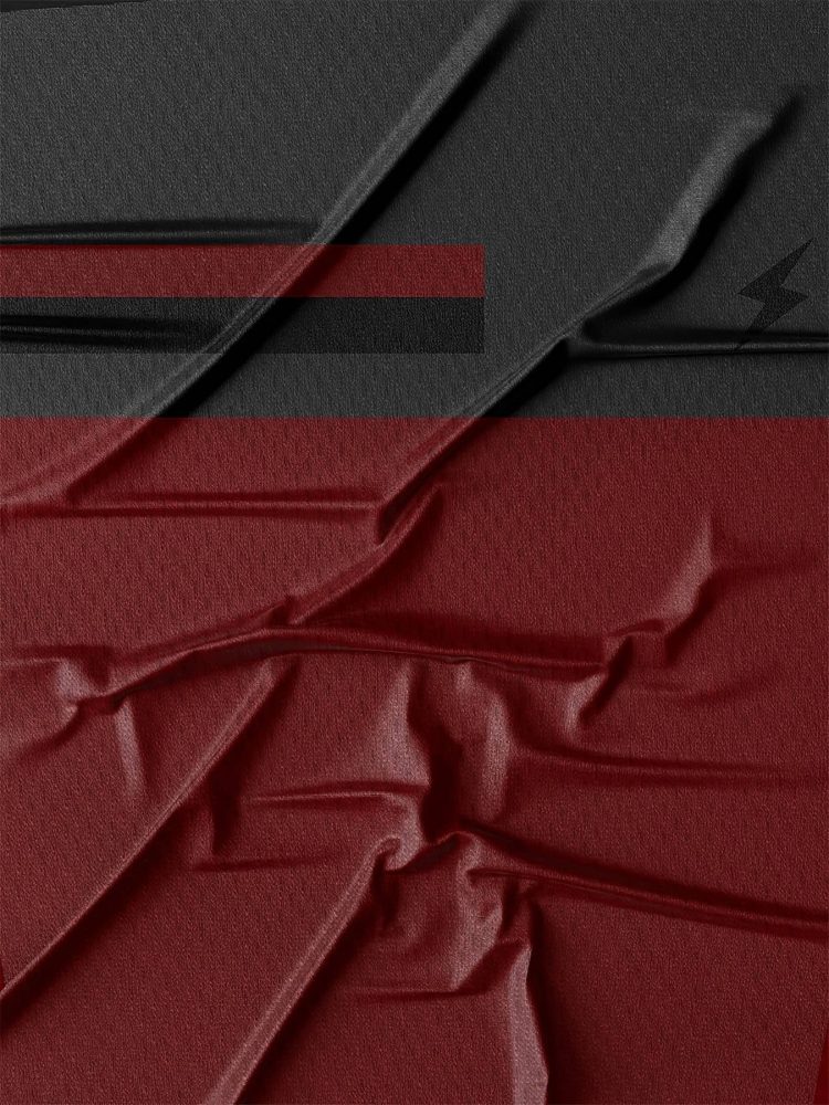 Men Red & Black Gradient T-Shirt with Lightning Bolt Print - Breathable Round Neck Casual Tee