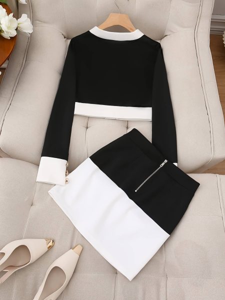 Suit Jacket and Bodycon Skirt Two-Piece Set