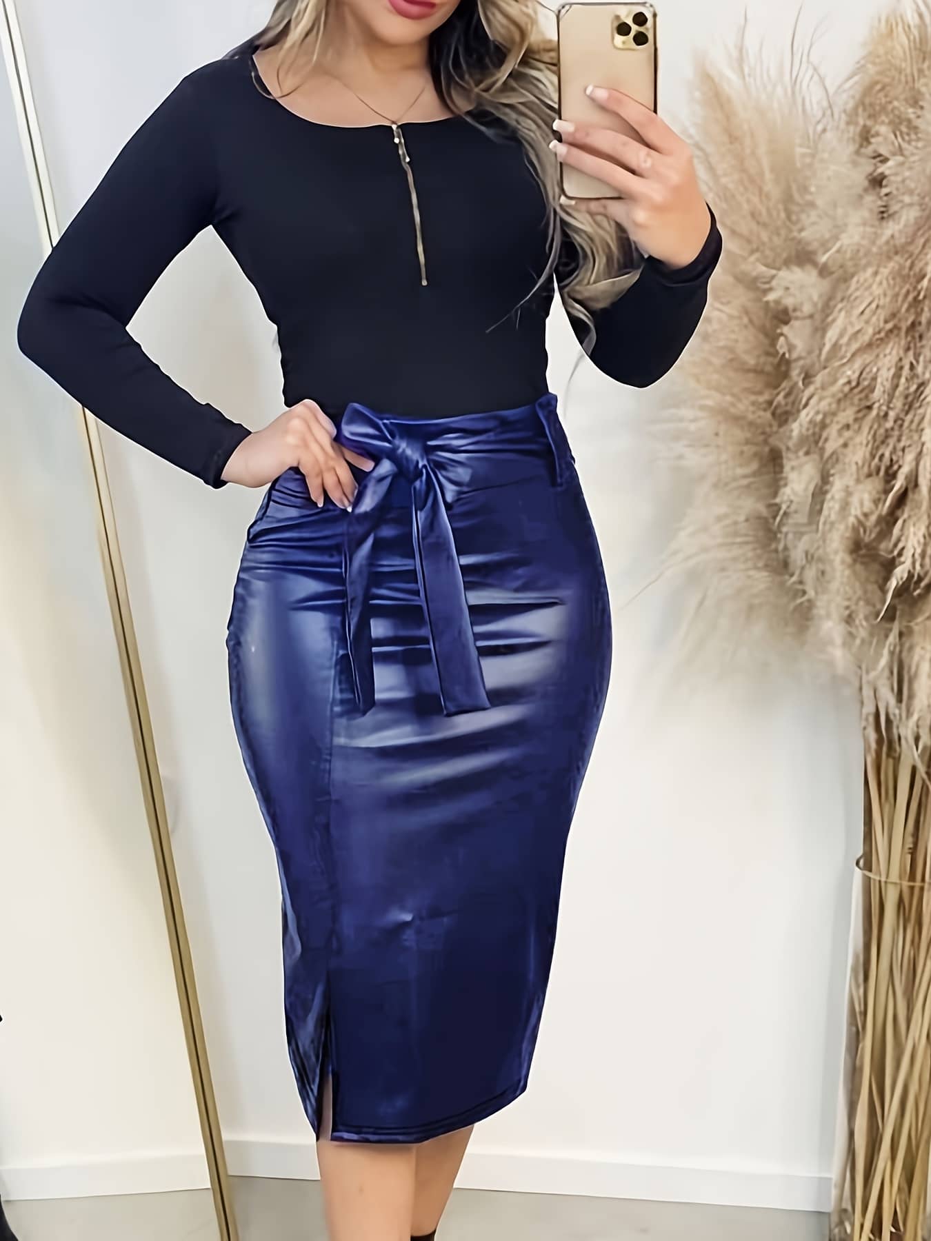 Women Bodycon Midi Skirt