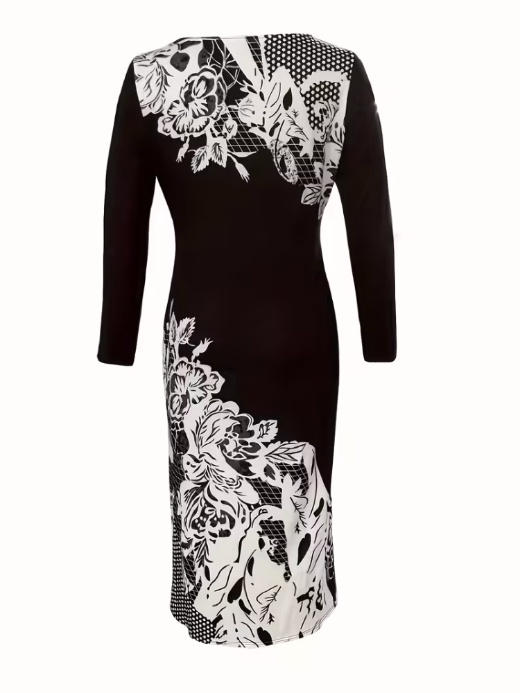 Bodycon Midi Dress Round Neck