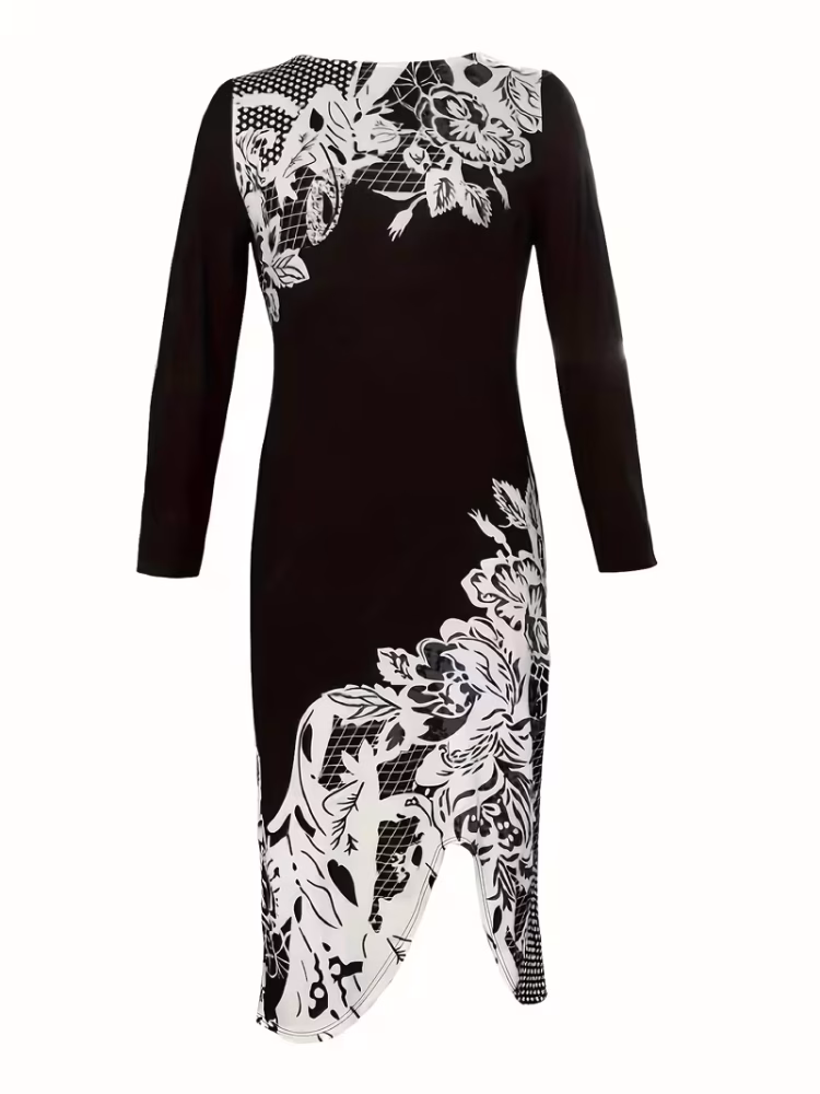 Bodycon Midi Dress Round Neck