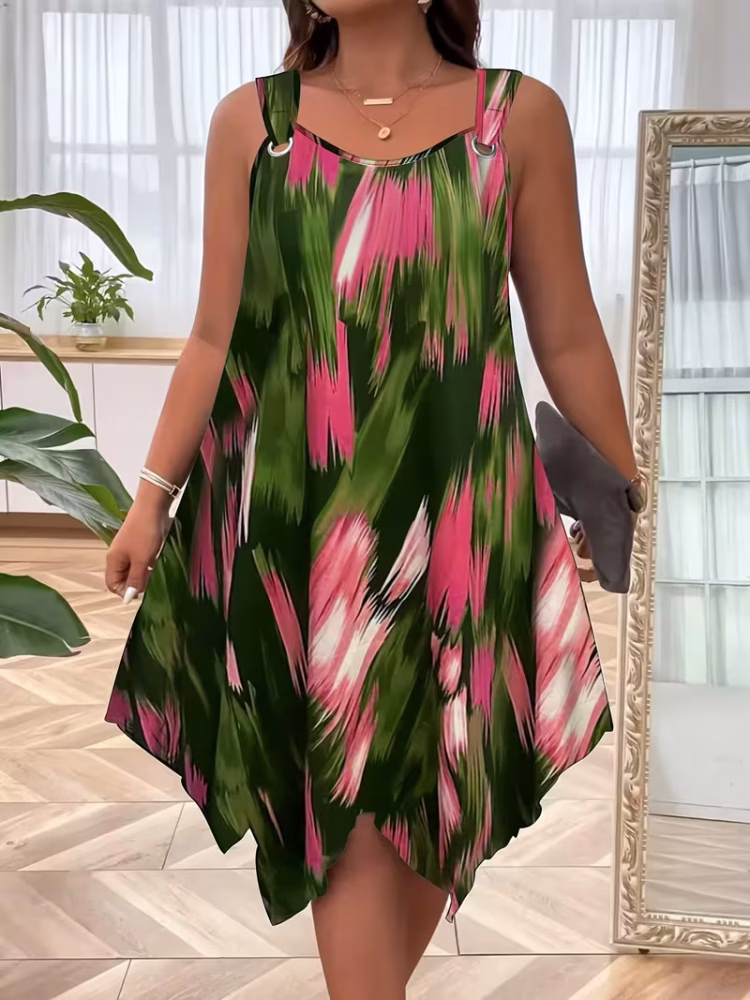 Summer Mini Dress Plus Size Sleeveless