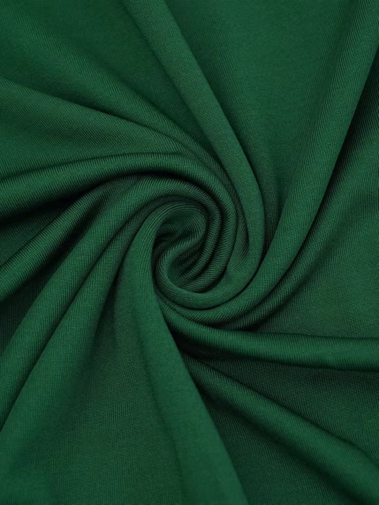 Emerald Green Slim Midi Dress Long Sleeve Cross Front