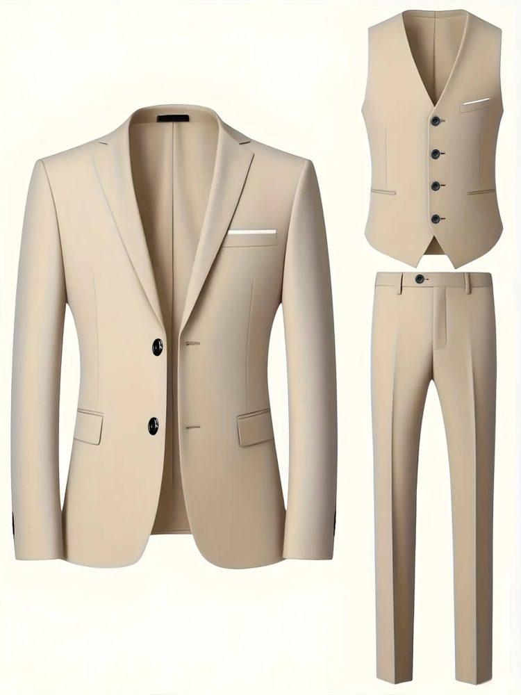 Men High-End Three-Piece Suit Set Big and Tall