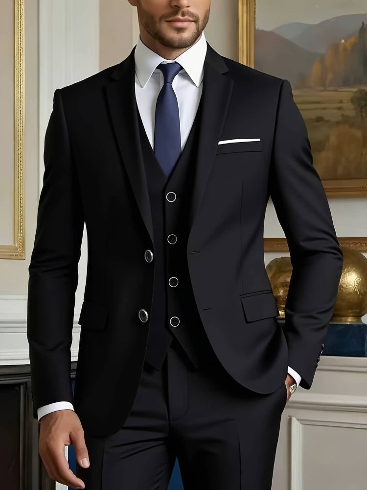 Men High-End Three-Piece Suit Set Big and Tall
