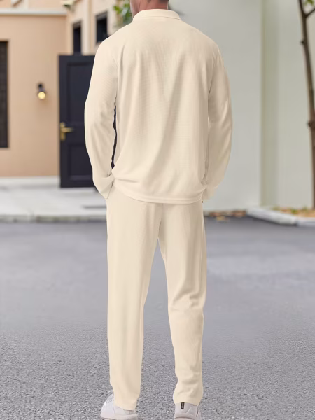 Men Two-Piece Shirt and Pants Clothing Set Spring and Autumn