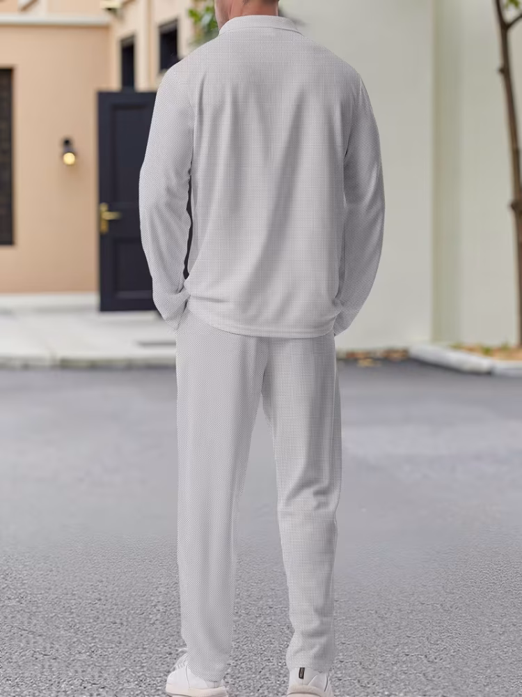 Men Two-Piece Shirt and Pants Clothing Set Spring and Autumn