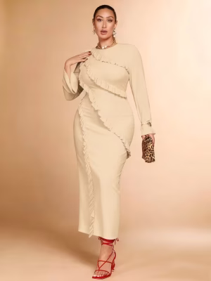 Women Curve Elegant Maxi Dress Plus Size