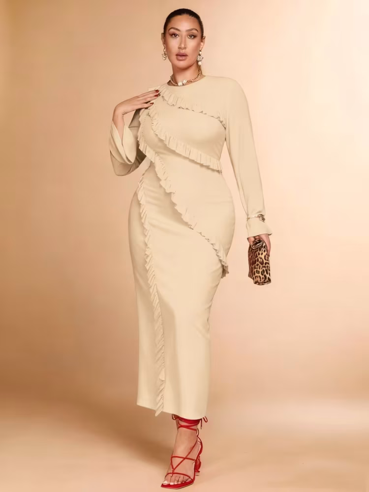 Women Curve Elegant Maxi Dress Plus Size