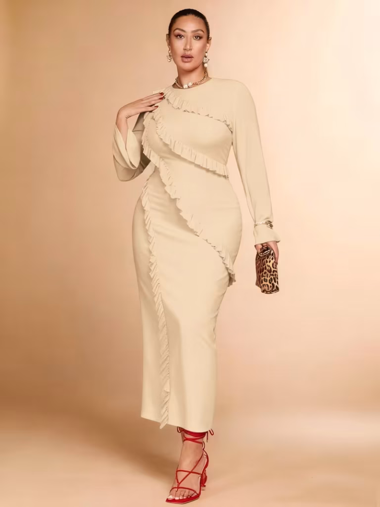 Women Curve Elegant Maxi Dress Plus Size