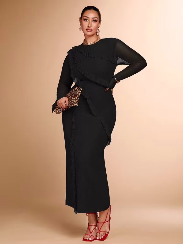 Women Curve Elegant Maxi Dress Plus Size