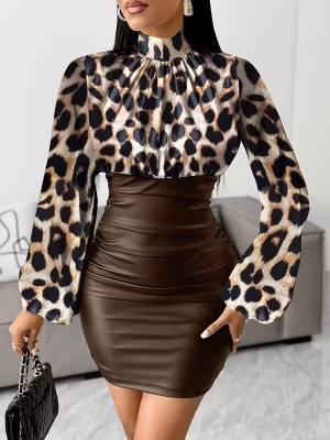 Full-Length Mini Dress Businesswomen Alluring Elegant with Zipper Back