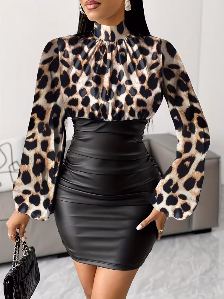 Full-Length Mini Dress Businesswomen Alluring Elegant with Zipper Back