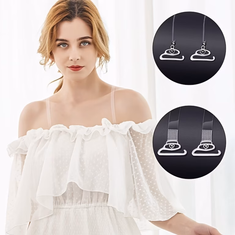 Sexy Transparent Bra Strap 2pcs Set Thin Shoulder Straps