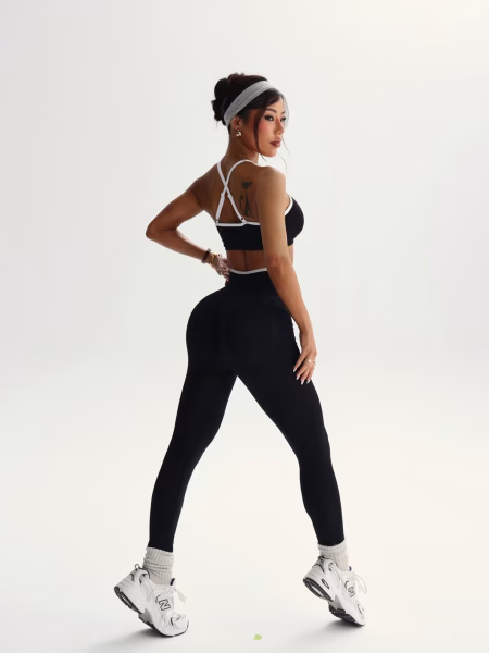 Flattering Yoga Sports Bra and Pants Adorable 2 Piece Outfit Comfortable for Women