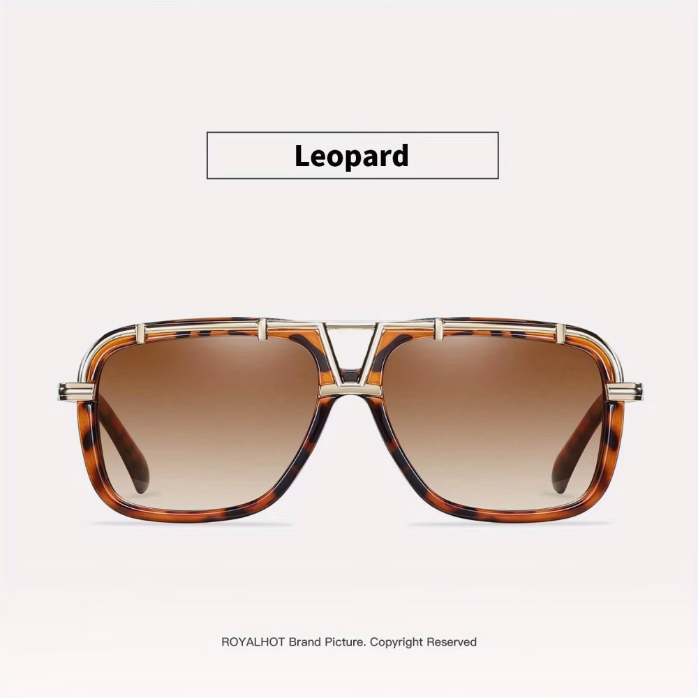 Royal Hot Men Sunglasses Zinc Alloy Large Frame PC Eyewear Classic Outdoor Fishing Driving Casual Mixed Color Decorative