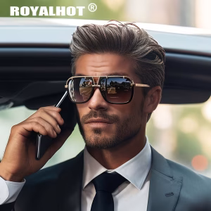 Royal Hot Men Sunglasses Zinc Alloy Large Frame PC Eyewear Classic Outdoor Fishing Driving Casual Mixed Color Decorative