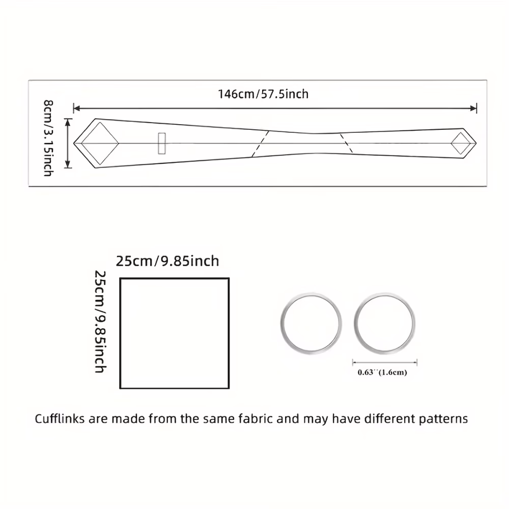 Luxury Men 4‑Piece Plaid Necktie Set Captivating Simple & Elegant