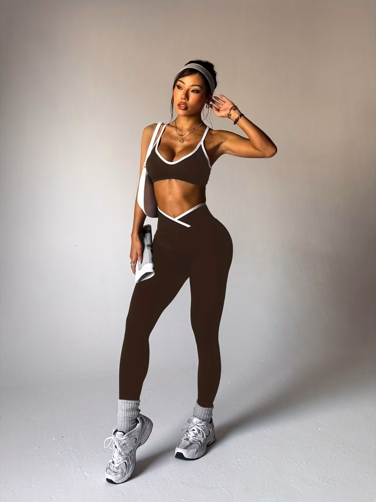 Yoga Sports Bra and Pants Two-Piece Outfit
