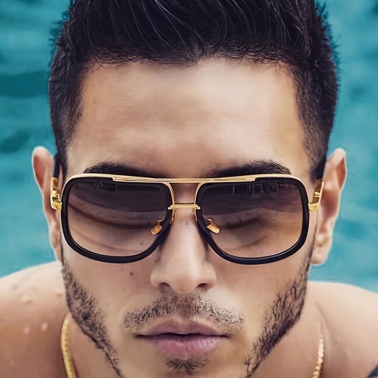 Stylish Frame Glasses for Men Double Beam Perfect for Parties. Unisex Stylish Double‑Beam Frame Glasses Lightweight, Durable, and Fashionable Eyewear for Both Men and Women, Ideal for Parties, Celebrations, Nightlife, Photoshoots, and Trendy Everyday Styling