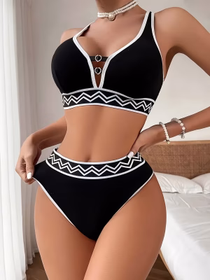 Bikini Set Bra and Panty Full-Body Matching Amazing Low-Rise