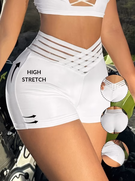 High-Waisted Stretchy Shorts Summer Casual & Everyday Workout Shorts
