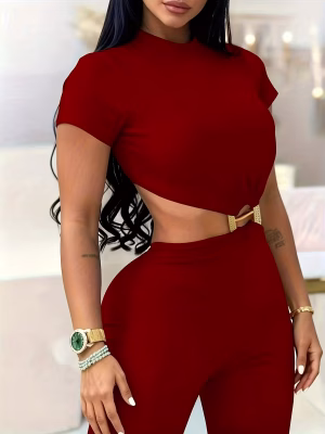 Sexy Jumpsuit Featuring a Chic Round Neckline Women Captivating Slim Fit