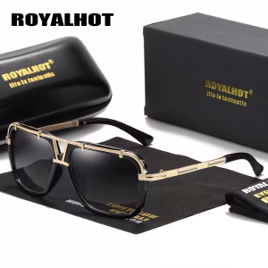 Royal Hot Men Sunglasses Zinc Alloy Large Frame PC Eyewear Classic Outdoor Fishing Driving Casual Mixed Color Decorative