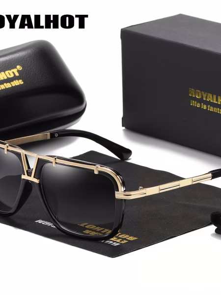 Royal Hot Men Sunglasses Zinc Alloy Large Frame PC Eyewear Classic Outdoor Fishing Driving Casual Mixed Color Decorative