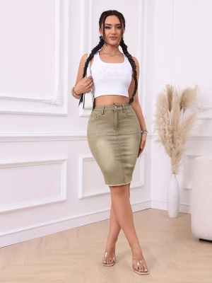 Women High‑Quality Fashion Denim Mini Skirt Captivating Modern