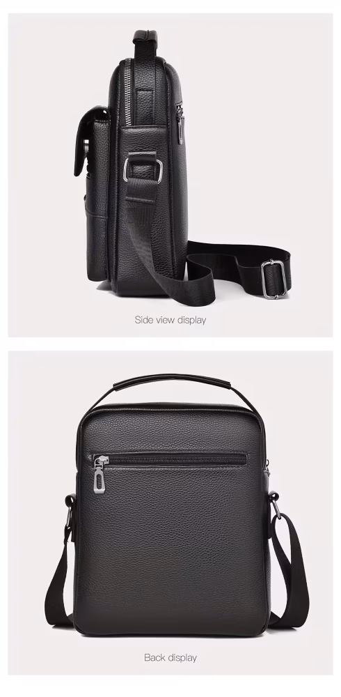 Men Vintage Shoulder Bag Multiple Compartments, Detachable Strap Office or Casual Use Valentine’s Day Gift for Husband or Boyfriend