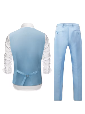 High‑Quality Two‑Piece outfit Solid‑Color Suit Set a stylish spring‑and‑autumnfeaturing Men tailored vest and matching trousers. Perfect for formal events, light business‑casual settings, weddings, and modern everyday sophistication.