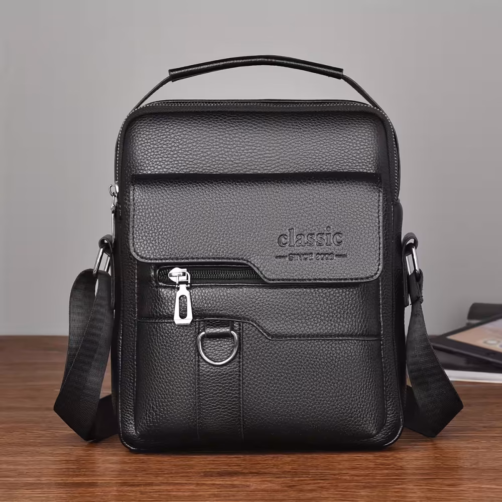 Men Vintage Shoulder Bag Multiple Compartments, Detachable Strap Office or Casual Use Valentine’s Day Gift for Husband or Boyfriend
