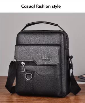 Men Vintage Shoulder Bag Multiple Compartments, Detachable Strap Office or Casual Use Valentine’s Day Gift for Husband or Boyfriend