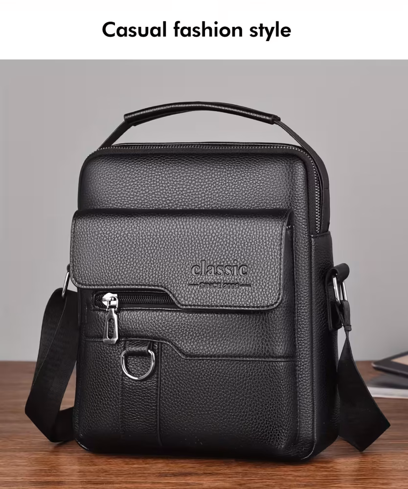 Men Vintage Shoulder Bag Multiple Compartments, Detachable Strap Office or Casual Use Valentine’s Day Gift for Husband or Boyfriend