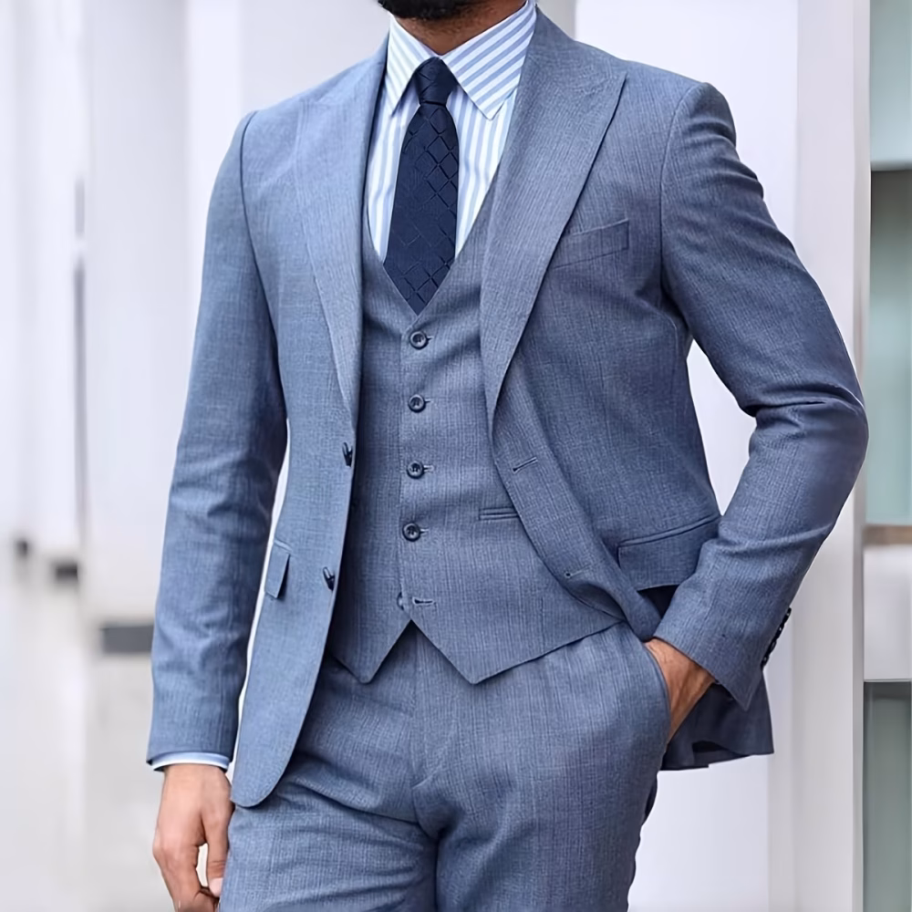 Luxury Men 4‑Piece Plaid Necktie Set Captivating Simple & Elegant