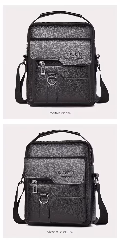 Men Vintage Shoulder Bag Multiple Compartments, Detachable Strap Office or Casual Use Valentine’s Day Gift for Husband or Boyfriend