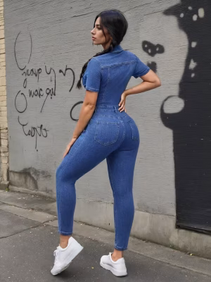 Slim Fit Stretch Jumpsuit Charming Celebrity Loved, Flattering Women Silhouette, Perfect for Every SeasonEnhances Body Shape And Suitable for All Seasons.