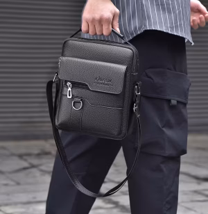 Men Vintage Shoulder Bag Multiple Compartments, Detachable Strap Office or Casual Use Valentine’s Day Gift for Husband or Boyfriend